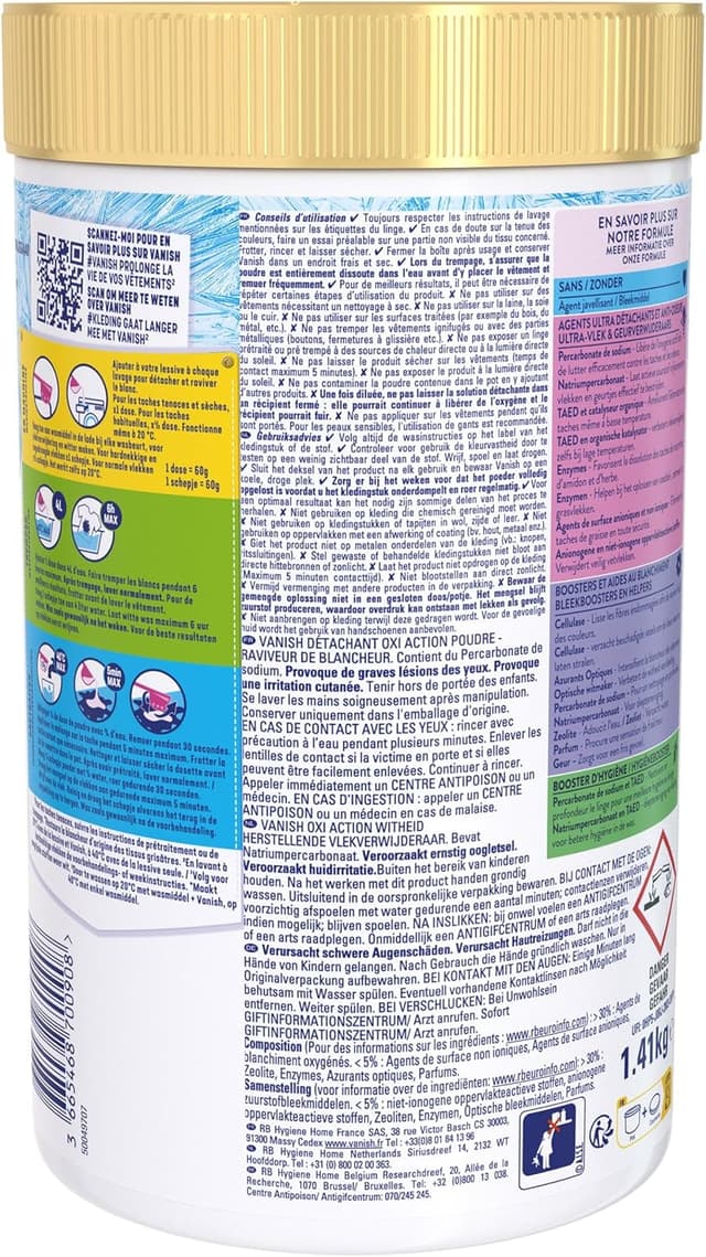 Detalle 2 de Vanish Oxi Action Poudre détachante 1,41 kg