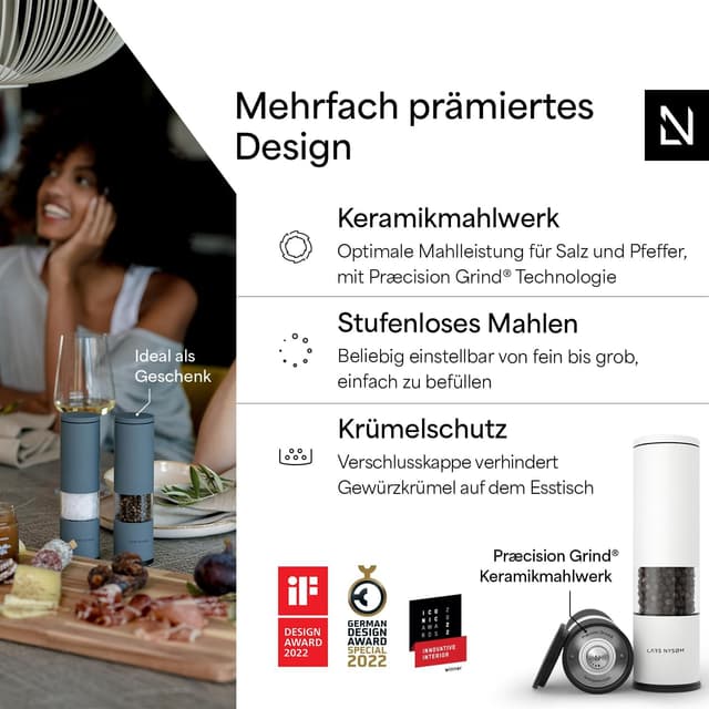 Detalle 2 de LARS NYSØM Set Salz und Pfeffer mit 18,7 cm