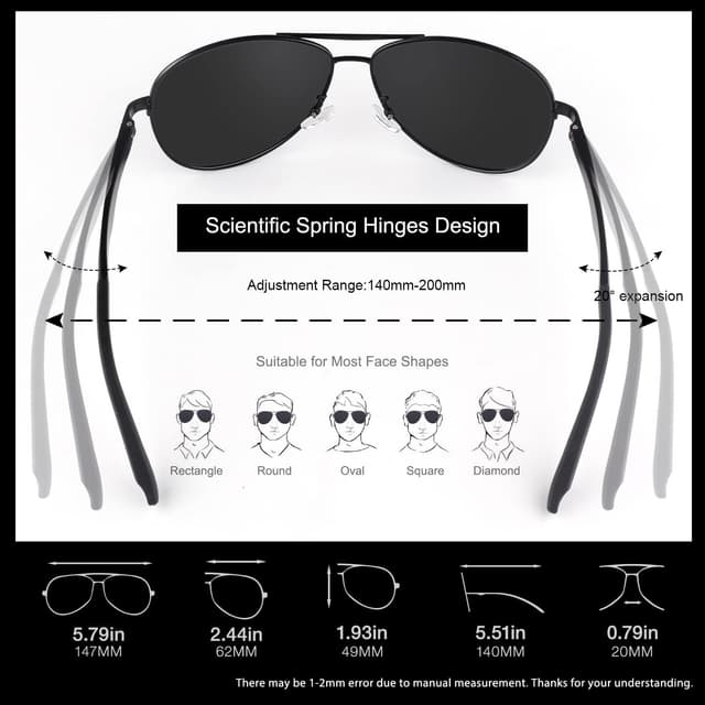 Thumbnail 4 de GQUEEN Gafas de sol polarizadas UV400 62 mm