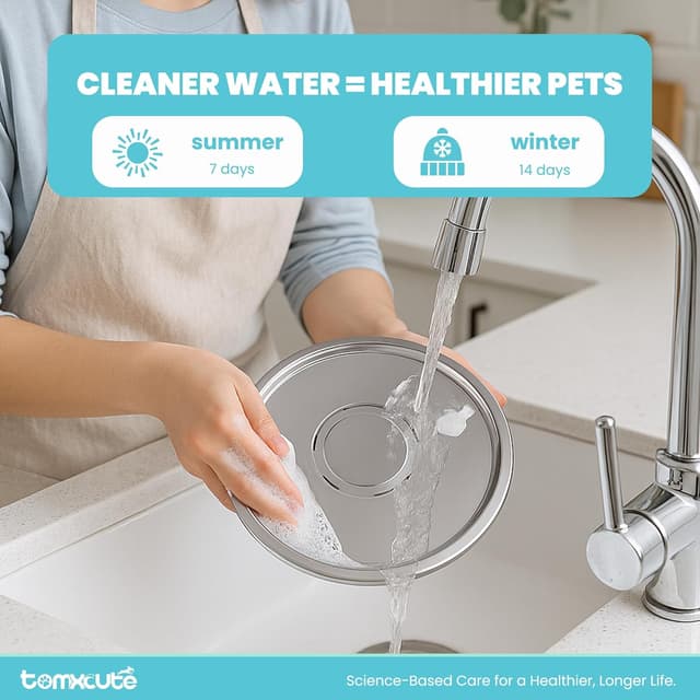Thumbnail 6 de TOMXCUTE 3.2L Stainless Steel Cat Water Fountain with Upgraded Pump & Replacement Filters