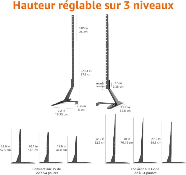 Detalle 2 de Amazon Basics support TV VESA jusqu’à 800 x 400