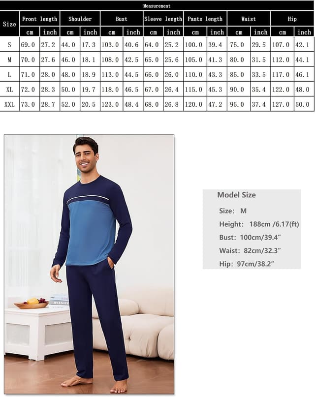 Thumbnail 5 de Bresdk Pigiama Uomo Invernale Cotone Lungo