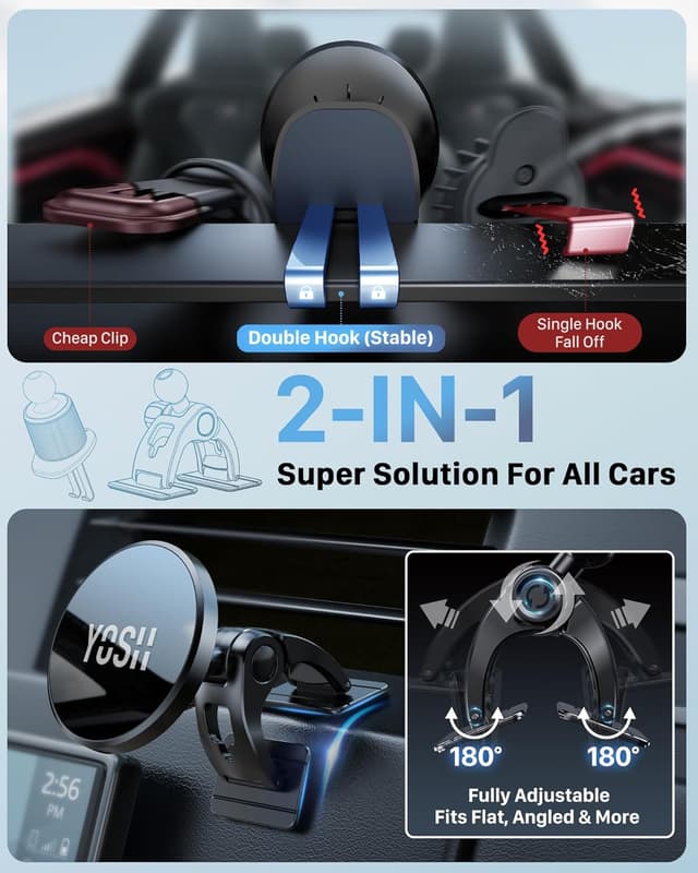 Detalle 2 de YOSH MagSafe Car Mount Charger 15W