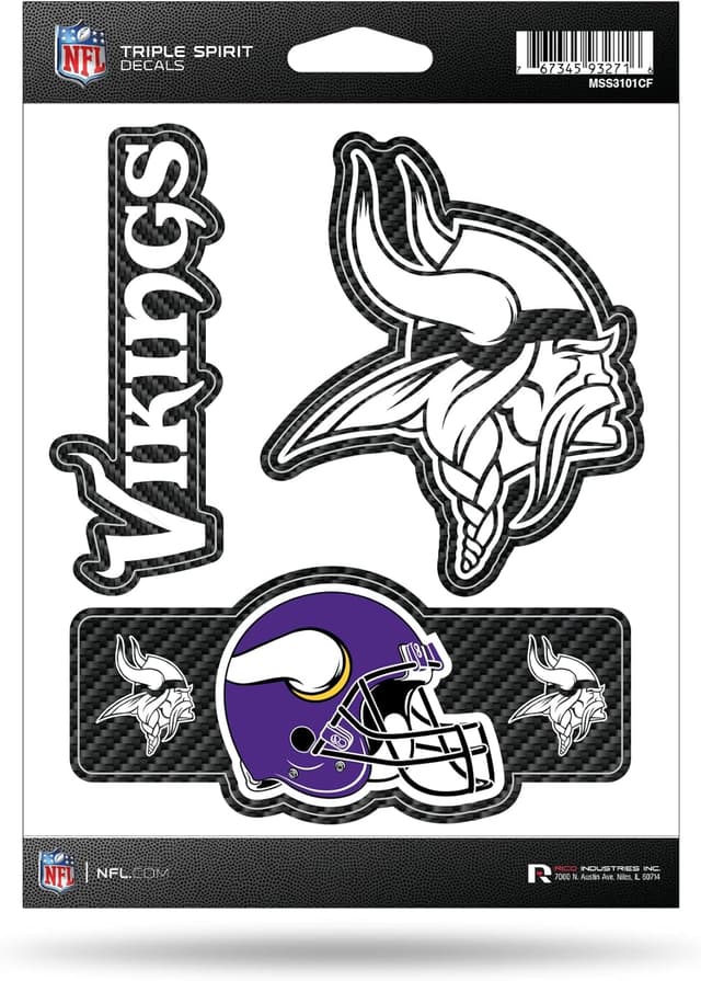 Detalle 2 de NFL Football Triple Spirit Stickers Triple Sticker Sheet (5 x 7-inch) for Team Pride