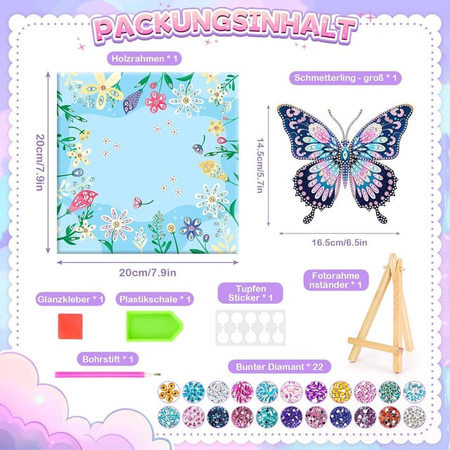 Thumbnail 5 de Diamond Painting Schmetterling Bastelset