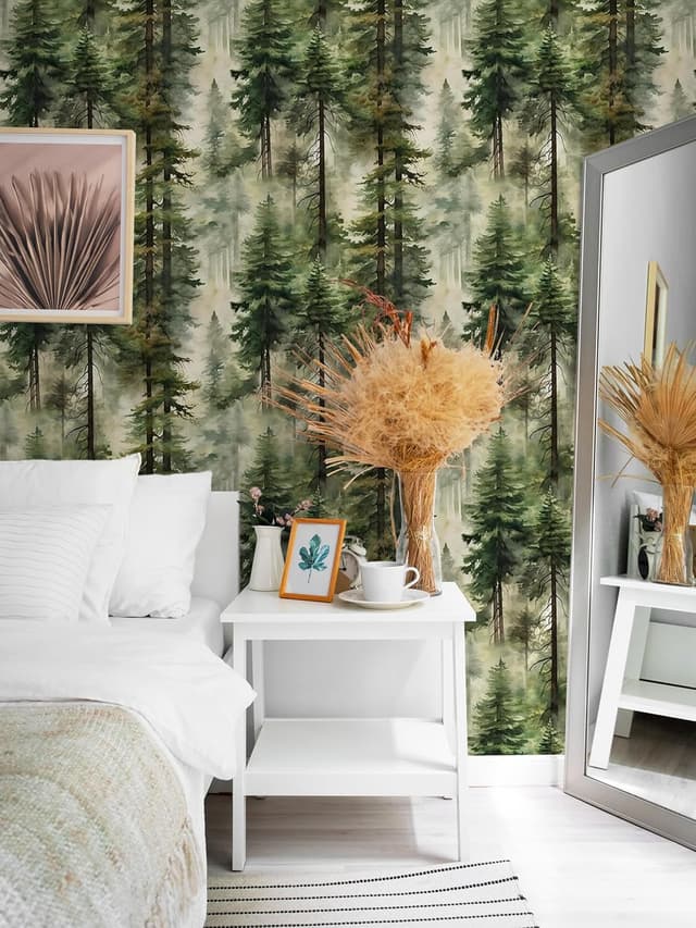 Detalle de HAOKHOME Forest wallpaper contact paper 3m