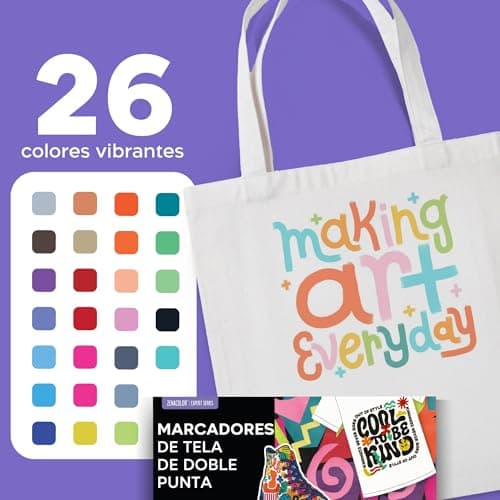 Thumbnail 3 de Zenacolor 26 Rotuladores Textil Doble Punta