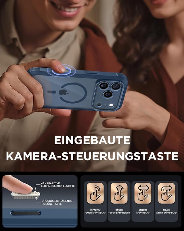 Thumbnail 6 de Miracase Hülle für iPhone 17 Pro Max (6,9") mit MagSafe, 360° Stoßschutz – blau