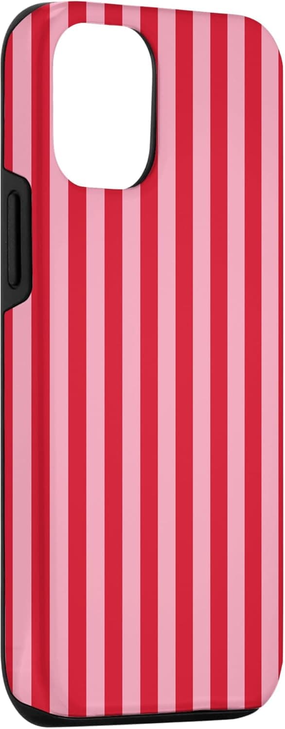 Detalle de Coque Jolies lignes verticales à rayures roses et rouges pour iPhone 12 / 12 Pro
