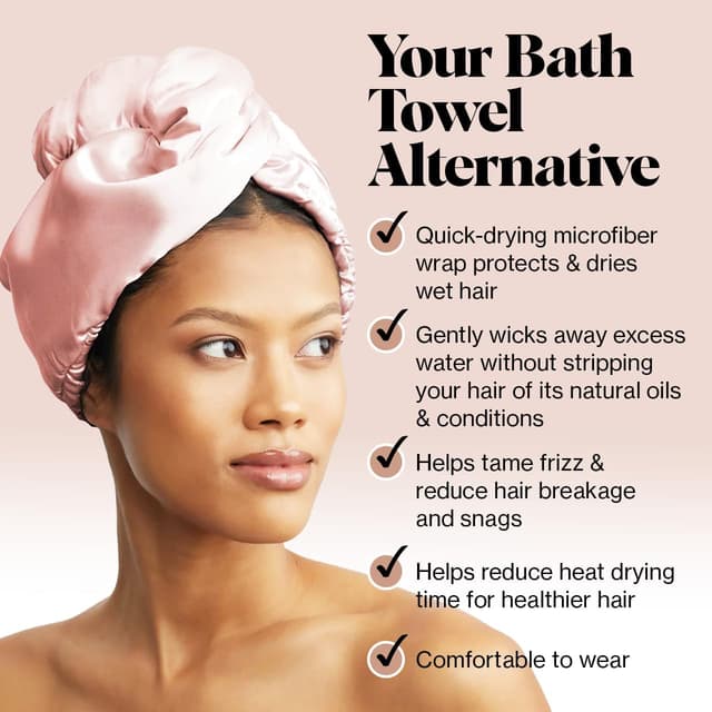 Detalle 2 de Kitsch Satin Microfiber Hair Towel Wrap Blush