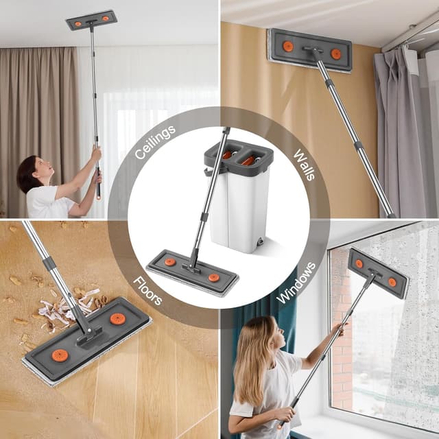 Thumbnail 6 de MUEE Flat Mop and Bucket Set with 3 Refills 🧹