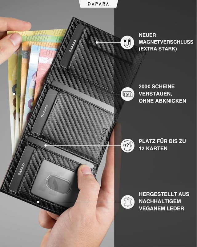 Thumbnail 4 de DAPARA Slim Wallet Geldbörse Geldbeutel für 12 Karten