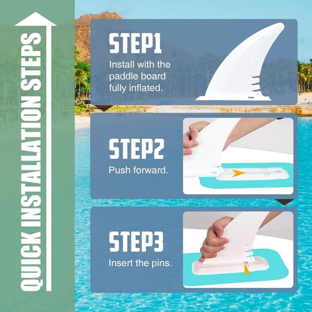 Thumbnail 6 de FunWater 11' / 10'6" Inflatable Stand Up Paddle Board (with SUP accessories, EVA deck, adjustable paddles)