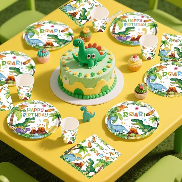 Thumbnail 3 de CANCJ Dinosaurier Partygeschirr Set für 10 Gäste