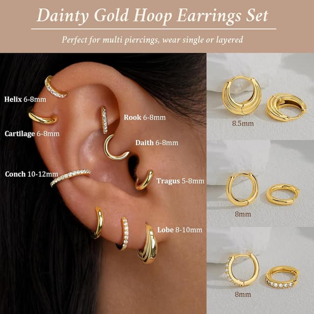 Thumbnail 2 de Poxtex Huggie Hoop Earrings 8mm