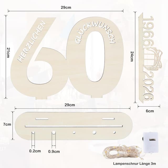 Detalle 2 de Seutgjie Deko 60 Geburtstag Geldgeschenke