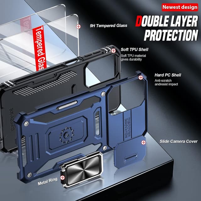 Detalle de LeYi Samsung A23 Protective Case 2 Pack