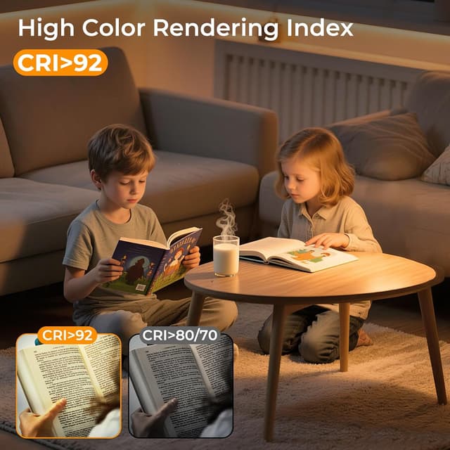 Detalle 2 de 3m 5V USB COB LED Streifen (8 mm), selbstklebend, CRI 92, punktlos – Naturweiß 4000K mit 1,5 m USB-Kabel