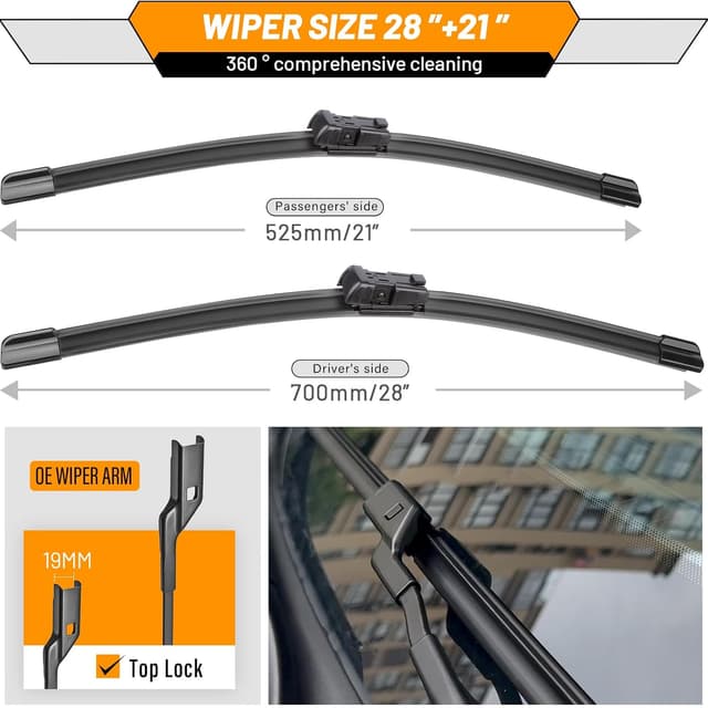 Detalle 1 de AUTOBOO 28"+21" Windshield Wipers for Ford Transit