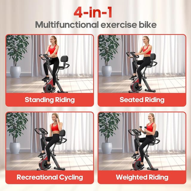 Detalle 2 de Upgraded Folding Exercise Bike with 16-Level Adjustable Magnetic Resistance, 330/350LBS Quiet Foldable Indoor Cycling Bike, Fitness Stationary Bike with LCD Display & Large Comfortable Seat Cushion
Upgraded Folding Exercise Bike with 16-Level Adjusta…