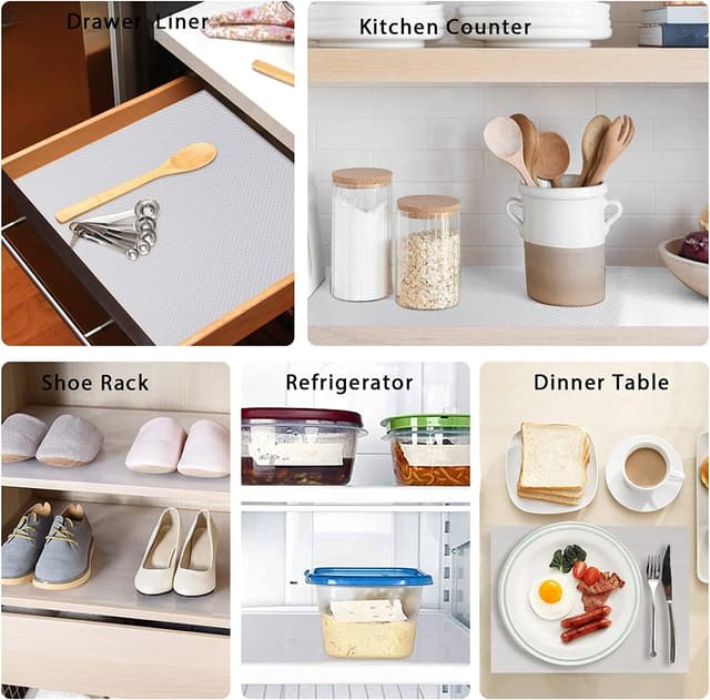 Detalle 2 de AKINLY 9-Pack Washable Waterproof Fridge Liners and Drawer Mats (White)