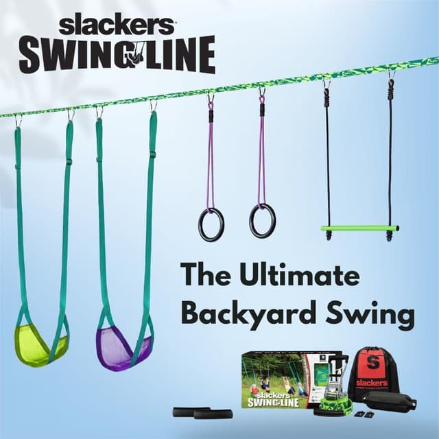 Detalle 2 de slackers Swing Line Tree Swing Kit — Turn Two Trees Into a Backyard Swing Set (Ages 3+)