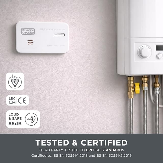 Detalle de Black+Decker Carbon Monoxide Detector 2 Pack with 10 Year Sealed Lithium Battery (Easy to install)