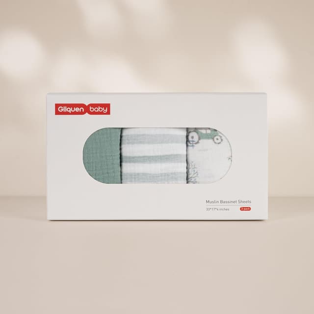 Thumbnail 6 de GLLQUEN Baby Bassinet Fitted Sheets 83x43cm