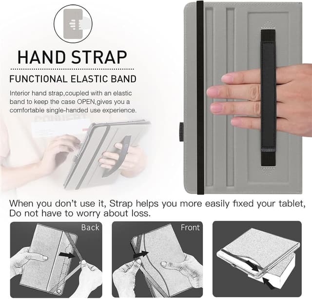 Thumbnail 6 de ZtotopCases multi-angle stand cover for Samsung Galaxy Tab S10 FE / S9 FE / S9 / S8 / S7 11in (Auto Wake/Sleep, stylus holder) – Black