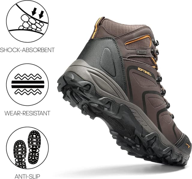 Detalle de NORTIV 8 Herren Outdoorschuhe – wasserdichte Trekking-Wanderstiefel mit Knöchelhalt