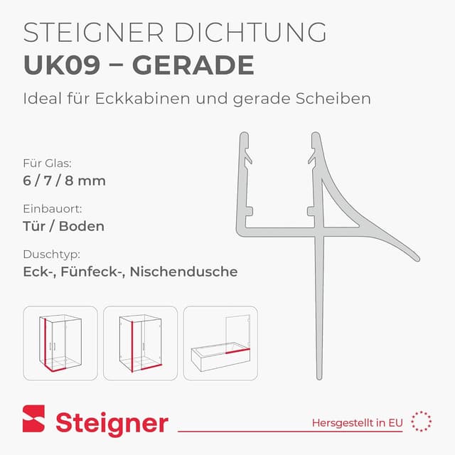 Thumbnail 1 de STEIGNER UK09 guarnizione doccia 80 cm