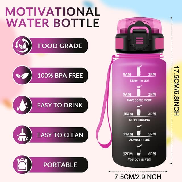 Thumbnail 2 de HoneyHolly Botella de Agua 500ml con Pajita 🧒🏼♀