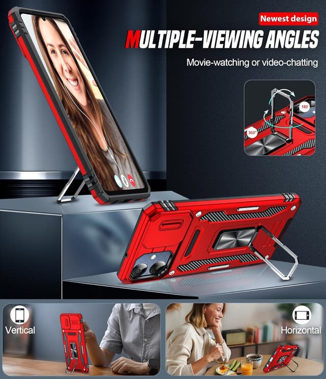 Thumbnail 4 de LeYi Galaxy A06 Rugged Case with Ring Stand