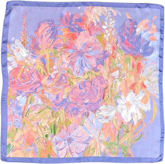 Thumbnail 6 de GIMIRO Damen Schal 70x70 cm „Simulierte Seide“ Blumen, Hahnentritt & Bandana-Design