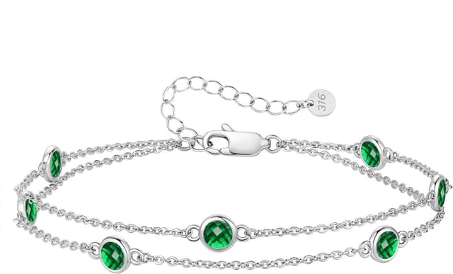 Detalle de LOUISA SECRET Pferdeaugen-Armband für Damen aus Edelstahl mit Zirkonia, verstellbar