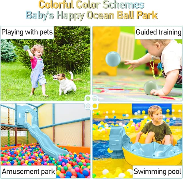 Detalle de FHRILEK Ball Pit Balls (2.15 in) — Safe, BPA-Free Plastic Balls for Toddler Playpens & Indoor Ball Pits, 50-Pack in 5 Colors