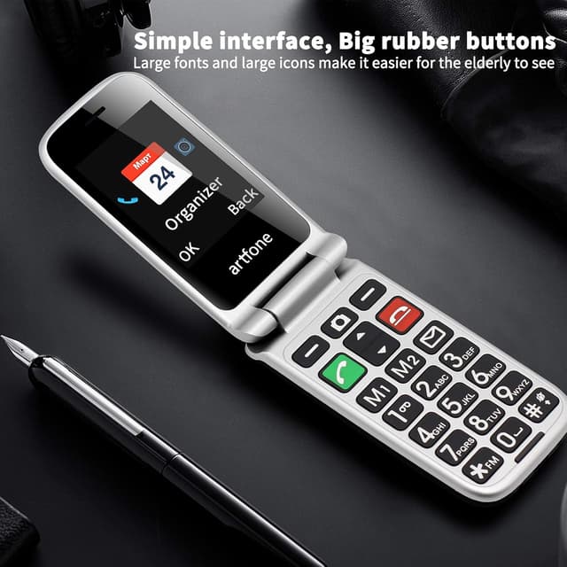 Thumbnail 1 de artfone CF241 Senior Flip Mobile Phone 2.4
