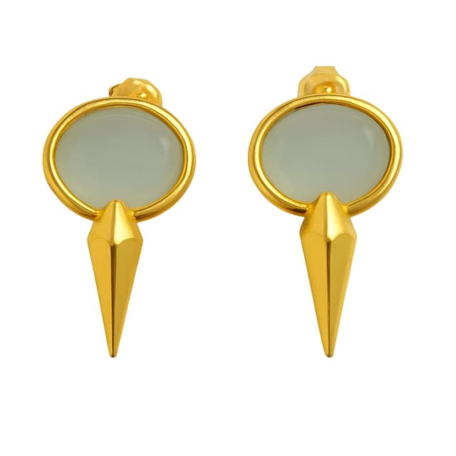 Thumbnail 6 de Aqua Chalcedon Sterling Silber Ohrstecker (925) – handgefertigter Ohrschmuck mit natürlichem Edelstein