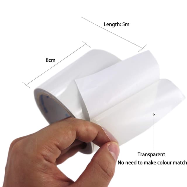 Detalle 2 de LANUCN Professional transparentes, wasserdichtes Zelt-Reparaturband für PVC-beschichtete Planen (5 m)