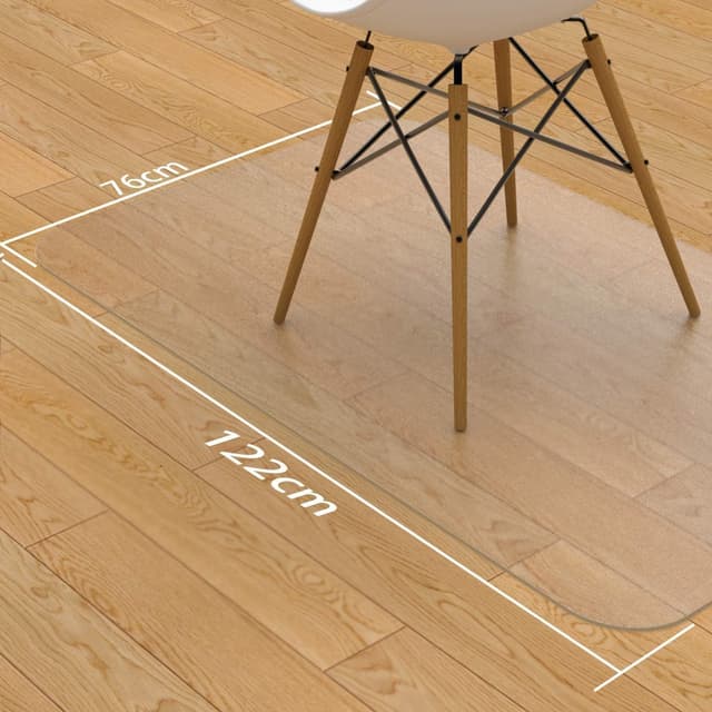 Detalle de NATRKE Clear Office Chair Mat for Hard Floor (Transparent, 122 x 76 cm) — anti-slip floor protector for wood and laminate