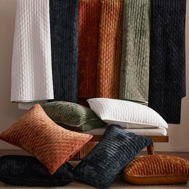 Thumbnail 6 de LEAONME Velvet Quilt Set (Full/Queen) with 2 Matching Shams — Lightweight Caramel Velvet Comforter Bedding