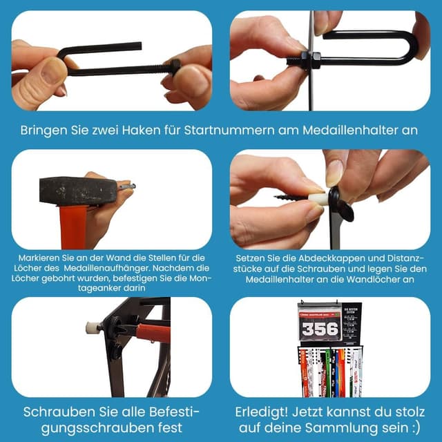 Thumbnail 5 de RUNGIFT Triathlon Medaillenhalter 50+ Medaillen