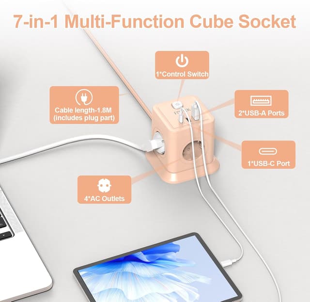 Thumbnail 1 de FDTEK Ciabatta Multipresa Cubo 1,8 m 🔌