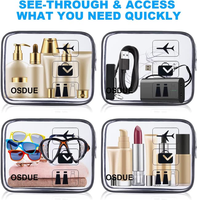 Thumbnail 4 de OSDUE Kulturbeutel Set 2 Stück Transparentes Reiseetui