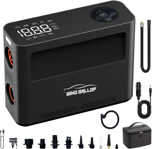 Detalle de WindGallop Digital Tyre Inflator 12V Air Pump ⛽