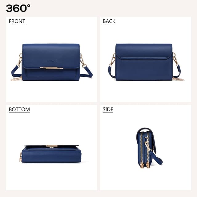 Detalle 2 de Roulens Small Crossbody Phone Bag for Women – PU leather phone pouch with adjustable strap and card slots