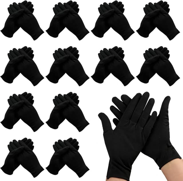 Thumbnail 5 de 12 Pair White Cotton Gloves for Dry Hands