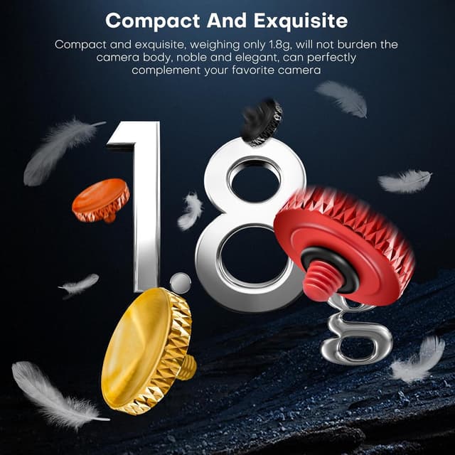 Detalle 2 de REYGEAK 4er Set Auslöser für Leica & Fujifilm – versenkter Auslöseknopf aus Aluminium (Konkav) in rot/braun/orange/schwarz