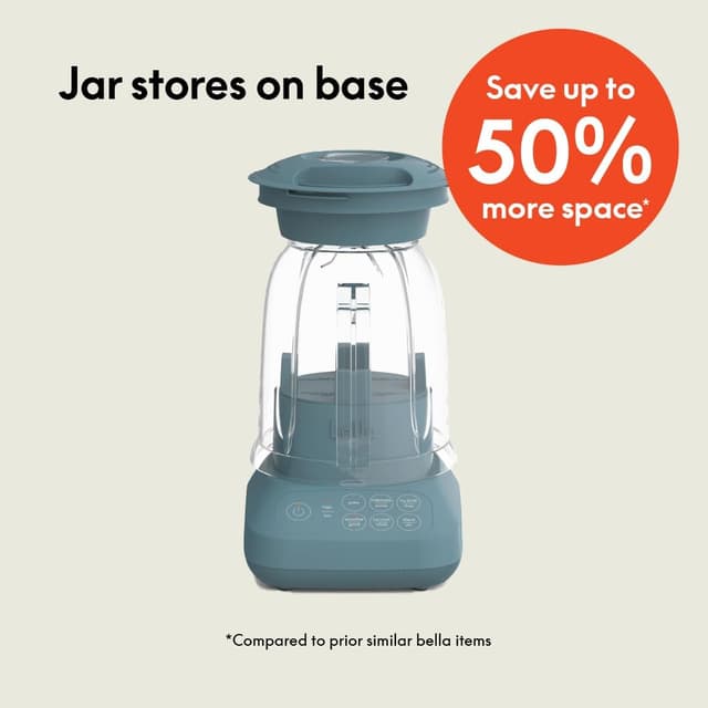 Detalle de bella 10-Speed Flip & Store Countertop Blender, Juicer & Smoothie Maker (450 Watt, 48oz) – Surf