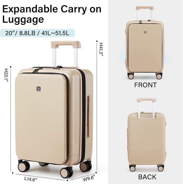 Detalle de Hanke Cabin Luggage 20 Inch Expandable Case